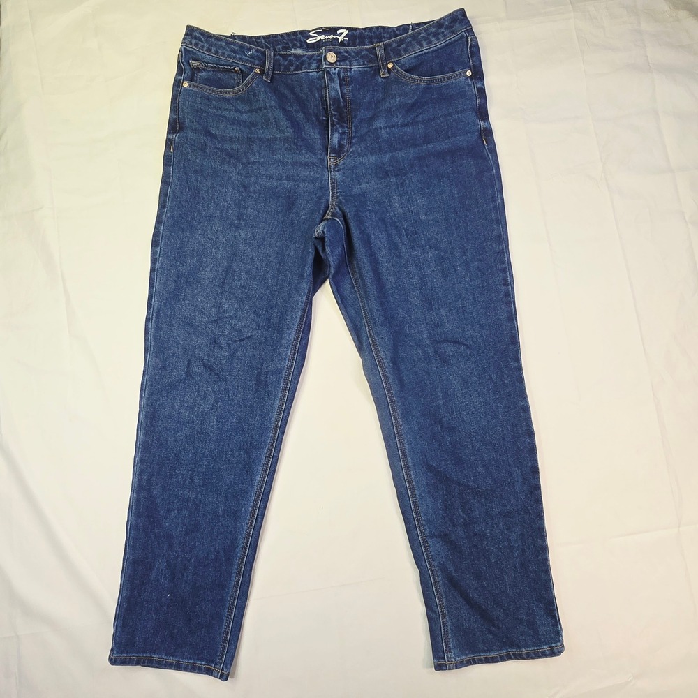 Seven7 Straight Leg Jeans Women's Size 16 Dark Wash Classic Denim Five Pocket